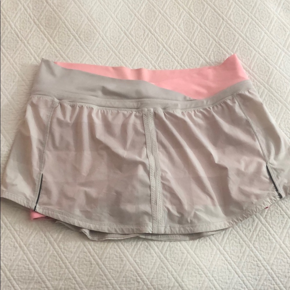 lululemon athletica Light Gray Skirt with Pink Waistband